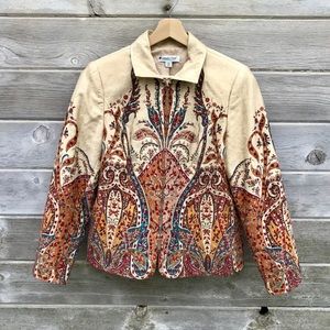 Paisley patterned jacket, zip up